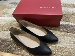 REGAL ブラック フラットシューズ 22.5