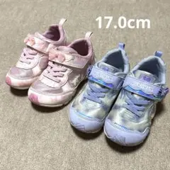 LUVRUSH（ラブラッシュ）スニーカー ピンク/ブルー 2足セット 17cm