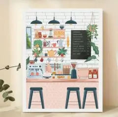 カフェポスター　CAFE シンプル　インテリア　ミッドセンチュリー　アート　A3