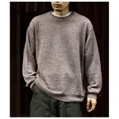 WASHED HIGH COUNT LINEN CREW NECK KNIT