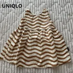 marimekko ベージュと白のストライプワンピース　ユニクロ