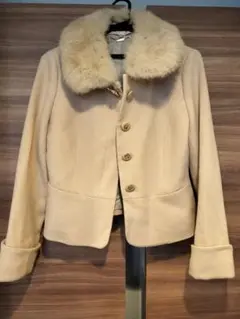【美品】ミッシュマッシュ 　ジャケット　ブローチとファーは取り外し可能