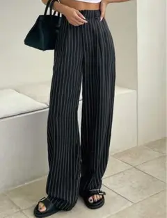 SHEIN【10671450】ストライプパンツ テーラードパンツ