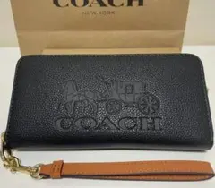 新品 COACH コーチ レザー 長財布 ジッピー C3548 ストラップ付き