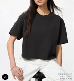 【専用】ユニクロ　テクスチャージャージーTシャツブラック Lサイズ