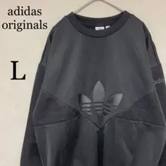 【美品】adidas アディダス スウェット メッシュ 透け 黒 L