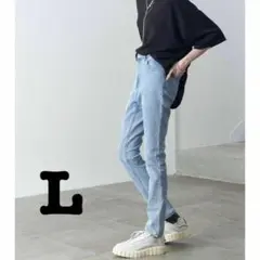 新品　Alfred Alex ハイウエストスキニーストレッチデニム　ブルー　L