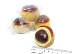 【食品サンプル】栗饅頭4個セット（丸型タイプ）