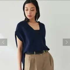 25SS✨完売品✨ウィムガゼット　ホールガーメントフレンチニットベスト　ブラック 25SS✨完売品✨ウィムガゼット ホールガーメントフレンチニット
