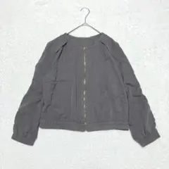 インデックス ノーカラーブルゾン ジップアップ グレー M ジャンパー 無地