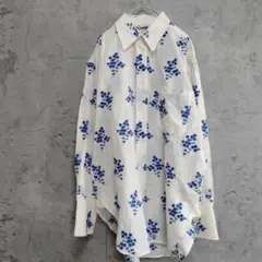 ZARA 花柄刺繍　オーバーサイズ　大きいサイズ　ゆったり　シャツ　花柄　総柄