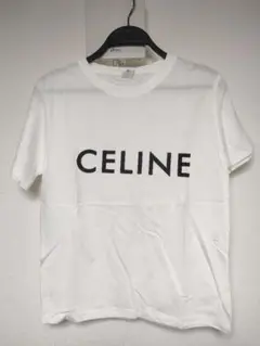 CELINE ホワイト ロゴ Tシャツ 半袖