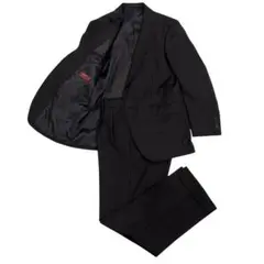 美品　topvalu ブラックスーツ　セットアップ　イタリア高級生地　96AB5