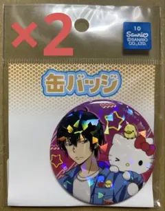 家庭教師ヒットマンREBORN×SANRIO 缶バッジ 雲雀恭弥×ハローキティ