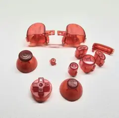 ゲームキューブコントローラー　GCコン　カスタムボタンスティック　クリアレッド