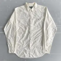 $ Ralph Lauren ホワイト ボタンダウンシャツ 18 コットン