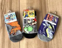 【新品未着用】ポケモン・マリオキャラクター靴下3足セット