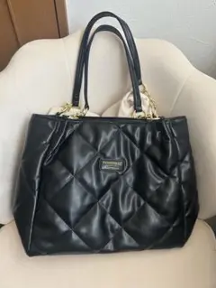 キルティング フェイクレザー トートバッグ ショルダーバッグ