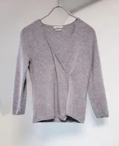 カシミヤ100% BALLSEY ボールジィ Vネック 長袖ニット グレー