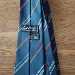 ラペ　La Paix PARIS ネクタイ　ネイビー　ストライプ　銀座和光
