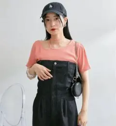 新品タグ付き　カスタネ　テレコワンショルtee