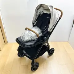 清掃済み レインカバー付き nuna triv 両対面式ベビーカー ブラック