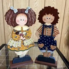 カントリー雑貨ふわふわヘヤーの女の子のペア