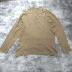 【美品✨】長袖カットソー ブラウン (XL) オーバーサイズ 綿100%