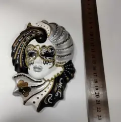 ベネチア カーニバルのマスク(イタリア製 陶器　壁掛け)