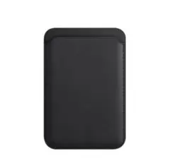 MagSafe対応 iPhone用革カードケース 黒 レザーウォレット 薄型収納