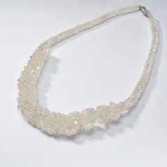クリスタル ネックレス シルバー留め具 パーティ 華やか 上品