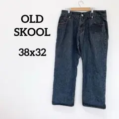 OLD SKOOL 【38x32】ダークデニム ジーンズ　海外古着