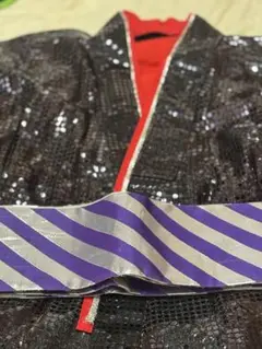 余興　大衆演劇　スパンコールの黒の着物