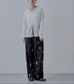 ap retro フラワープリントパンツ　ブラック