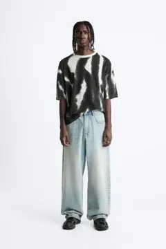 ZARA ザラ スプレープリント ニット Ｔシャツ Mサイズ 完売品
