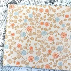 オックス生地 花柄 オレンジ 2m SALE