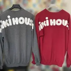 MIKIHOUSE ロゴ入りトレーナー Lサイズ グレー 赤　レトロ　日本製
