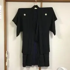 黒の二重仕立て和服 家紋付き　アンサンブル？