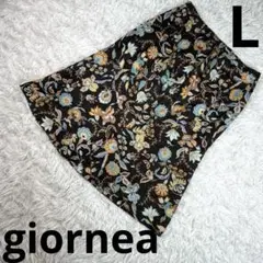 『giornea』ひざ丈フレアスカート ダークブラウン L レディース