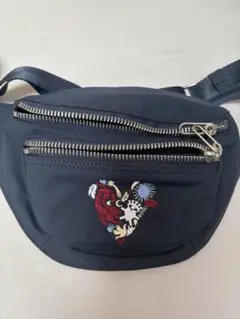 KENZO 刺繍ボディバッグ ネイビー