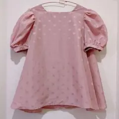 TREFLE+1 トレフルプラスワン ドットブラウス ピンク