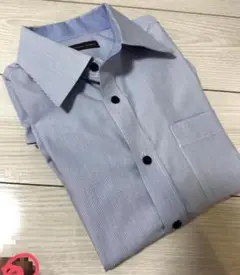 journal works 紳士　メンズワイシャツ　ブルー　ストライプ系　M相当