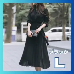 プリーツ シャツ ワンピース レディース ブラック 黒 セレモニー 卒業式入学式