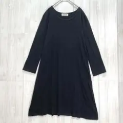 ナチュラルセンス　カットソーロングワンピース　黒