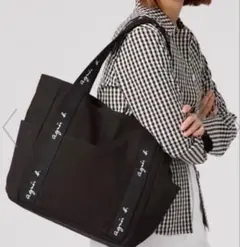 agnès b. アニエスベー ロゴトートバッグ Lサイズ 黒 新品