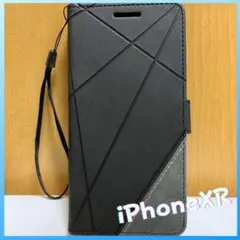 新品未使用 iPhoneケース iPhoneXR対応 手帳型 ブラック 黒