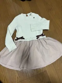 petit main ワンピース 100cm ホワイト・ピンク