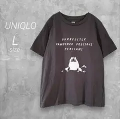 ユニクロ☆UNIQLO☆ UTマリー・アーフェルドTシャツ【L】グレー☆猫ネコ