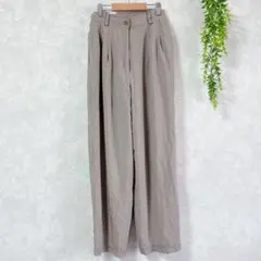 【ドゥソール】ワイドパンツ シルク100% ベージュ M相当サイドポケット付き