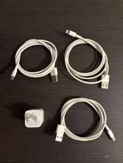【純正】Apple Lightningケーブル3本　電源アダプタ　セット　正規品
